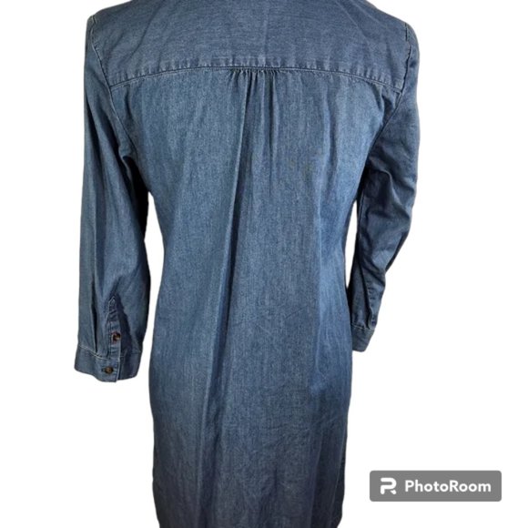 Tommy Hilfiger Button Front Denim Shirt Dress w/Pockets Size 4 - Picture 4 of 8